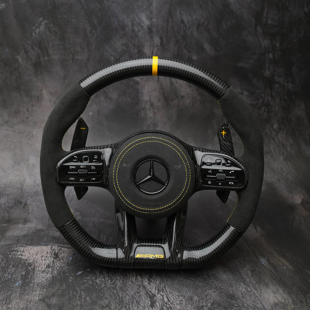 Mercedes AMG Stuur met Carbon Fiber & Alcantara