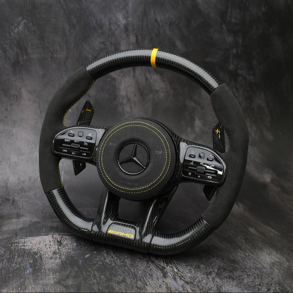 Mercedes AMG Stuur met Carbon Fiber & Alcantara